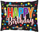 36" Happy Birthday Dots Rectangle Balloon