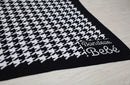Houndstooth Chunky Knit Blanket- Black