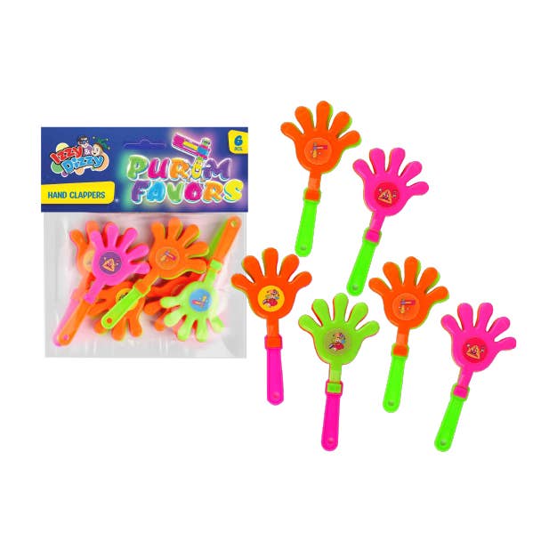 Purim Hand Clappers - Mini - 6 Pack