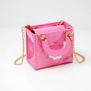 Pink Tiny Quilted Pearl Leather Mini Bag