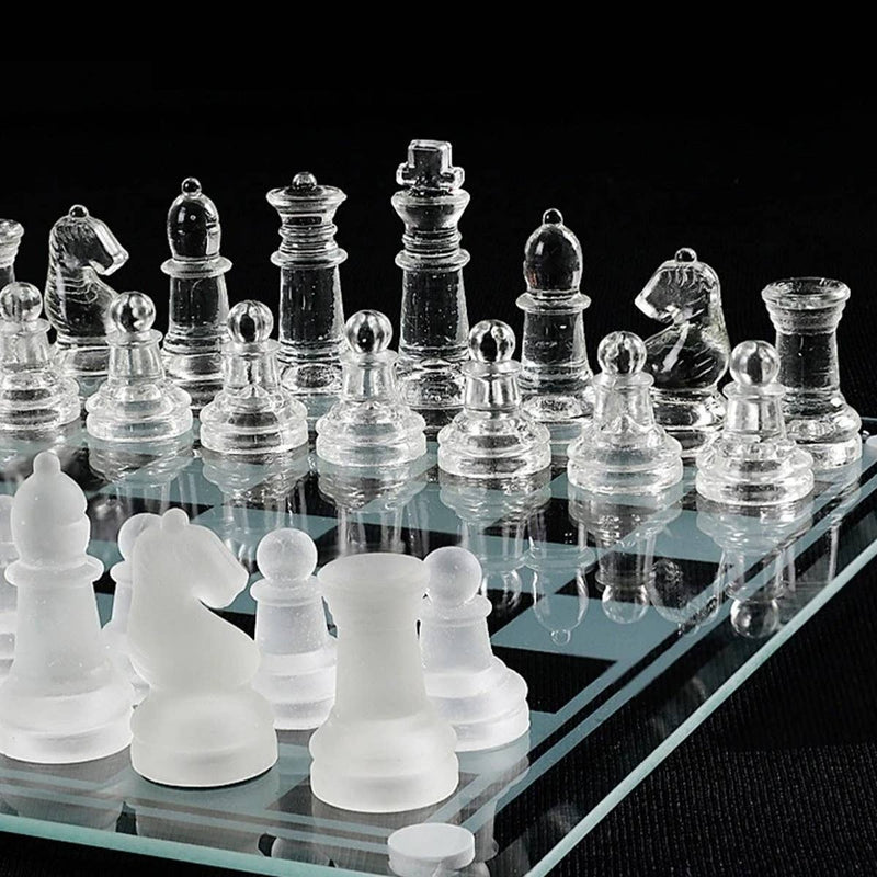 CRYSTAL MARBLE GLASS CHESS