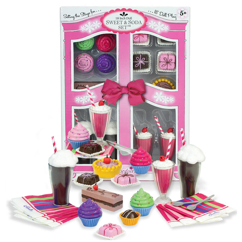18" Doll - Sweets & Soda Set - Pink