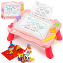 2 in 1 Block Activity Table Magnetic Drawing Boards Easel