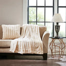 Ultra-Soft Plush Long Fur Throw Pillow and Blanket, Ivory