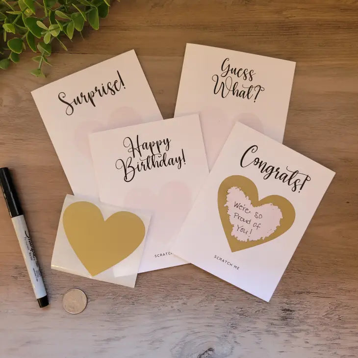 Scratch OFF Heart Surprise Greeting Card Bundle | 4 Pk
