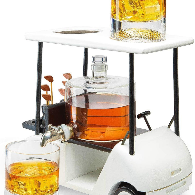 Golf Cart Whiskey Decanter and Glasses Set