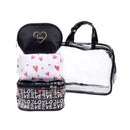 4pcs Love Graphic Clear Cosmetic & Toiletry Bags