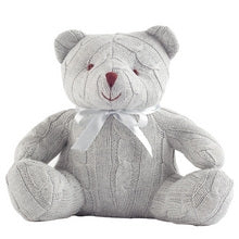 Gray Cable Knit Teddy Bear