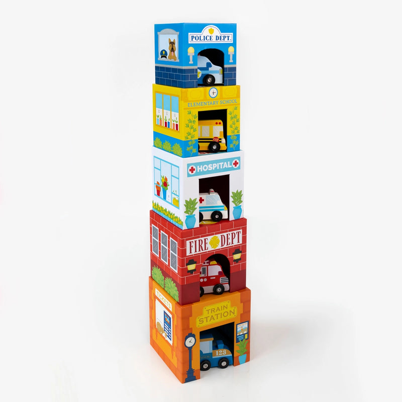 Stackables Nested Cardboard Toys & Cars Set : Busy City