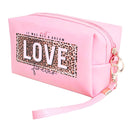 Leopard Patterned Love Forever Message Pouch Bag