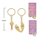 HEART WITH KEY SHAPE 2PC KEYCHAIN