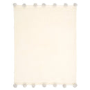 Gray Pom Trim Fleece Baby Blanket