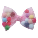 Pom Pom Bow Clip