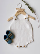 Romper White Knit Baby Unisex