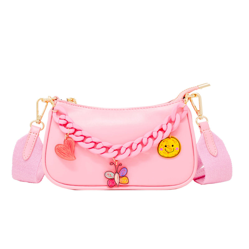Jumbo Chain Charm Bag: Pink