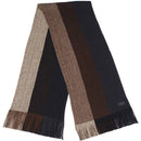 Beige Umber King Striped Knit Scarf