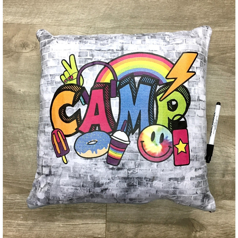 Camp Collage Autograph Pillow