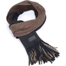 Beige Umber King Striped Knit Scarf