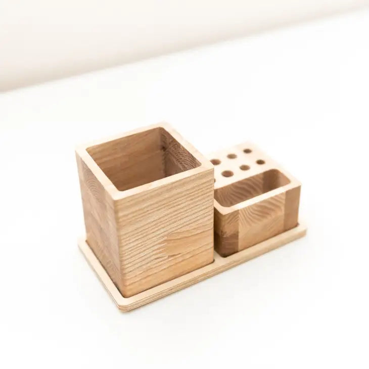 Wooden desk organizer - 2 piece desk organizer