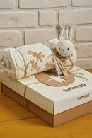Organic Hooded Baby Towel and Hand Knitted Teether
