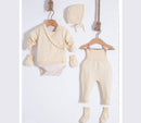 100% Cotton Knitwear Modern Style, Elegant  Newborn Bundle- Ivory