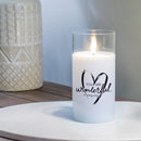 LED Candle You Are Wonderful White 6in