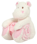 Mumbles Hippo with Printed Fleece Blanket