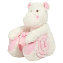 Mumbles Hippo with Printed Fleece Blanket