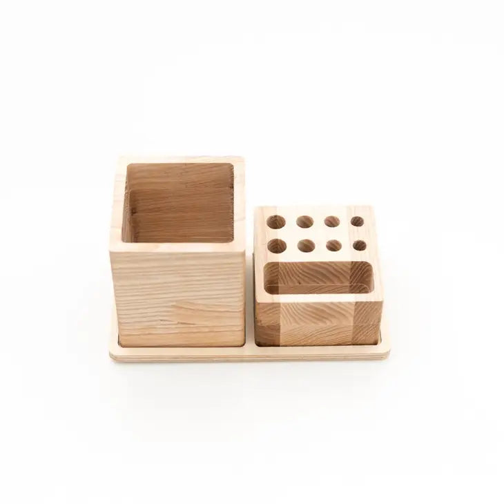 Wooden desk organizer - 2 piece desk organizer