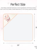 3Pk Hooded Baby Towels & Washcloth Gift Set - Made With Love