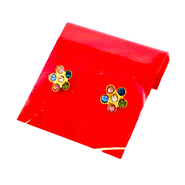 Rainbow Flower Stud Earrings