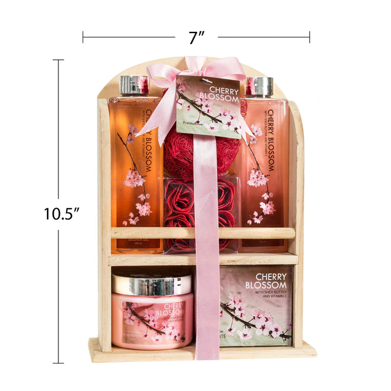 Cherry Blossom Spa Gift Set in Wood Curio
