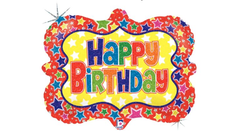 30" Holographic Ornate Frame Birthday Balloon