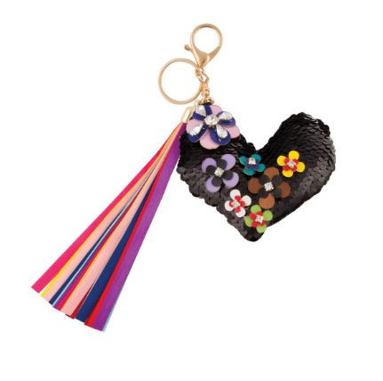 Flower Covered Heart Bag Charm