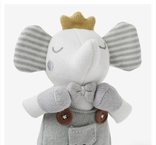 Mini Elephant Prince Baby Knit Toy