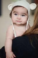 Ivory Crochet Bear Toque