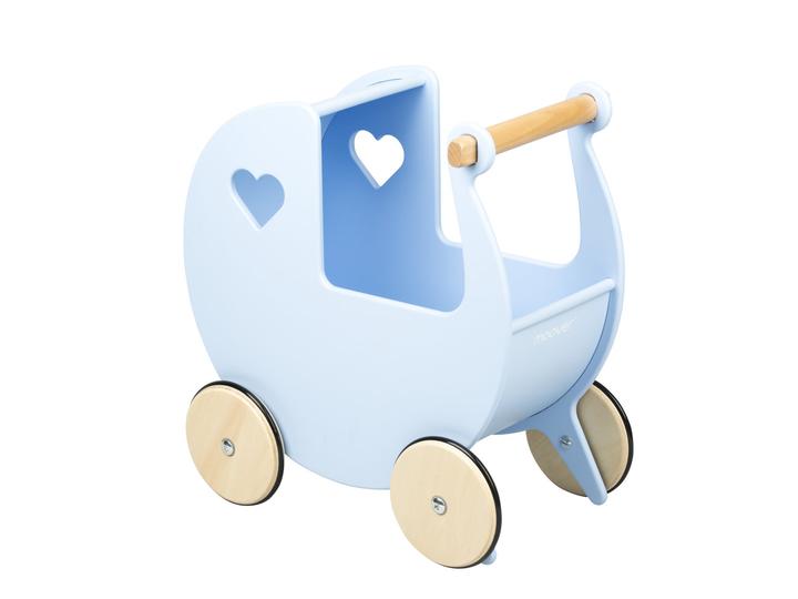 Traditional Light Blue Heart Doll Stroller