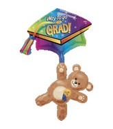 32" Graduation Bear and Cap Multi Balloon