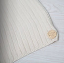 Classic Ribbed Knit Blanket- Natural
