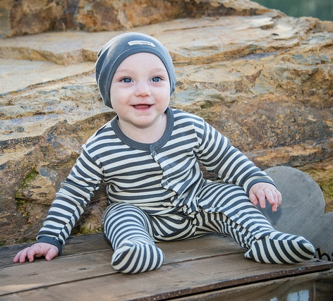 L'oved Baby Stretchie- Gray & Beige 0-3