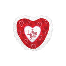35" I Love You Swirly Hearts Ruffle Balloon