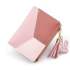 Pink & White Wallet With Keychain