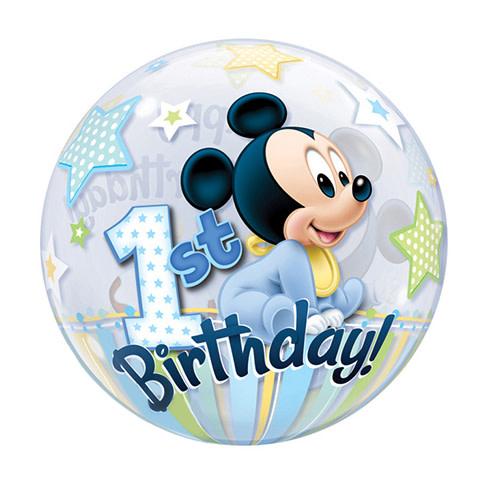 Mickey Mouse 1st Birthday Bubble Balloon