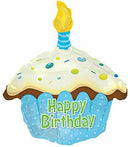 Happy Birthday Blue Cupcake Balloon