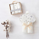 Celestial Organic Hooded Baby Bath Wrap