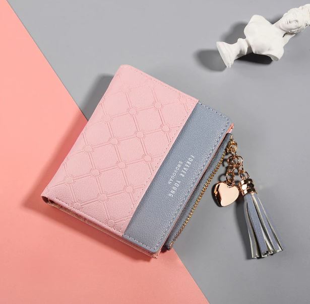 Small Pink Forever Young Leather Wallet