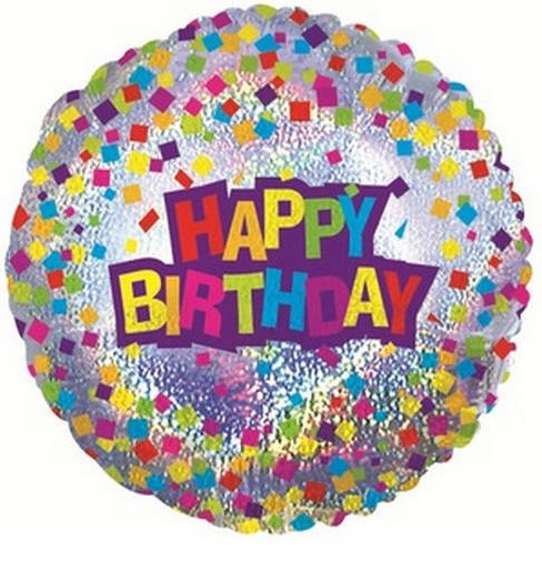 17" Happy Birthday Confetti Dazzeloon Balloon