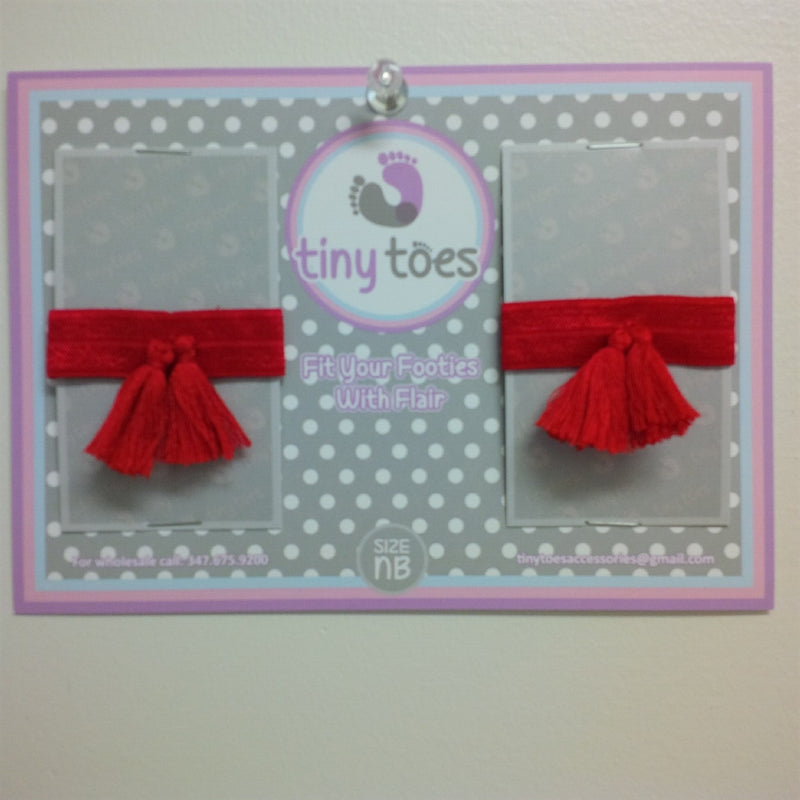 Tiny Toes- Red Tassel