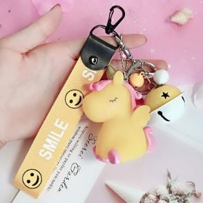 Unicorn Keychains with Bell and Smile