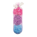3 Bath Poufs In Sparkle Gift Bag - Blue, Purple, Pink